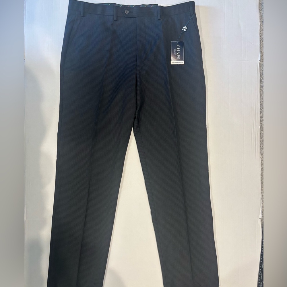 NEW Chaps Suit Separates Men's Gray Pinstripe Pleated Dress Pants 38x32 NWT